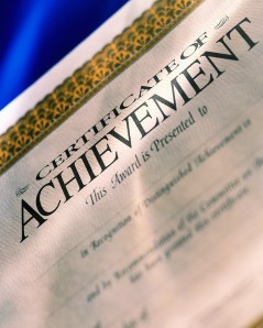 "A certificate of achievement"